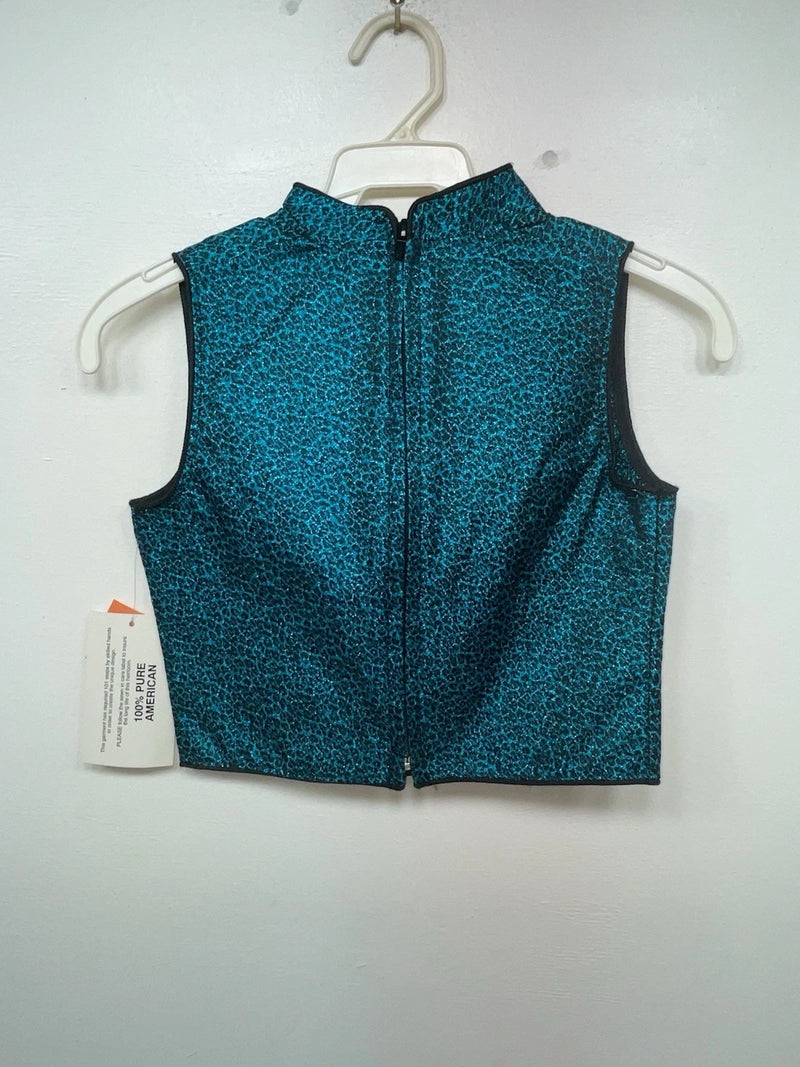 New Women’s Blue 1849 Authentic Ranchwear Cut Off Zip Up Vest XS #77872 3B-71