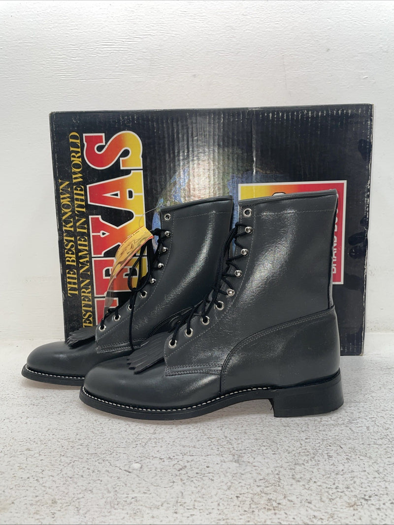 New Men’s Gray Lace Up Texas Brand Cowboy Boots. 8852 8 E E. 1-118