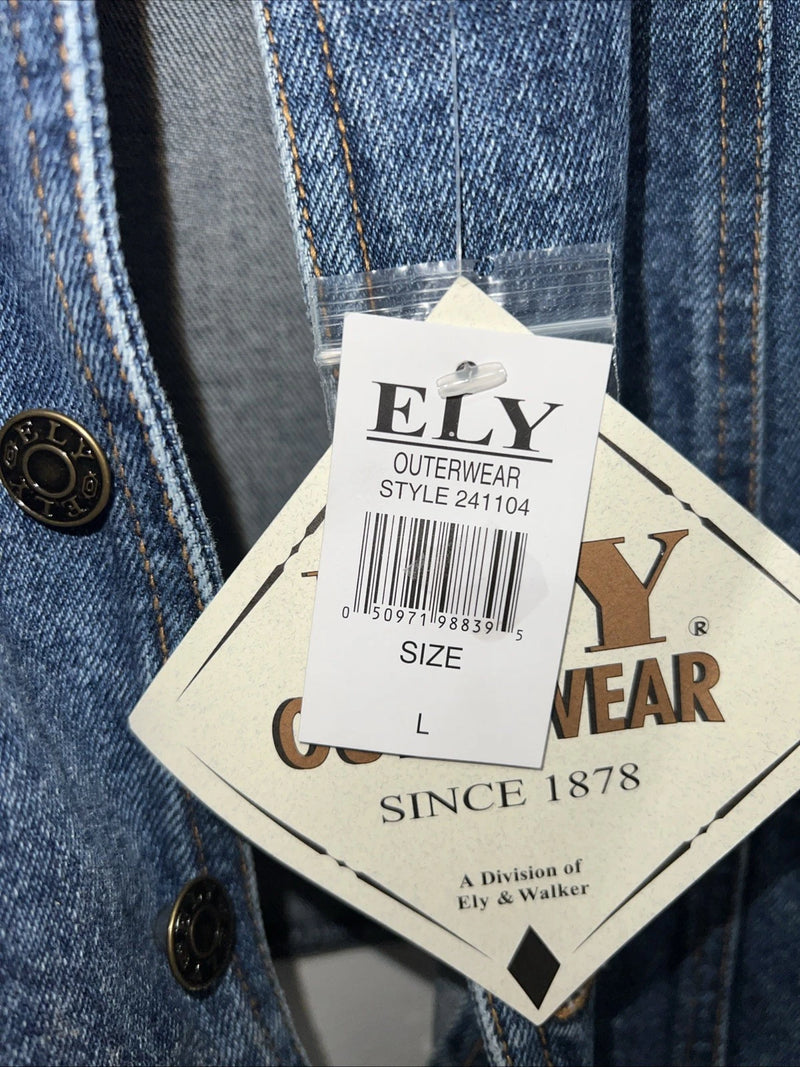 New Mens ELY Cattleman Jean Jacket Tank top Large #241104 QQ-11