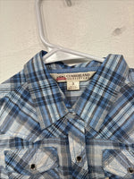 New Girls Cumberland Blue Plaid Long Sleeve Pearl Snap Size 1 YY-1