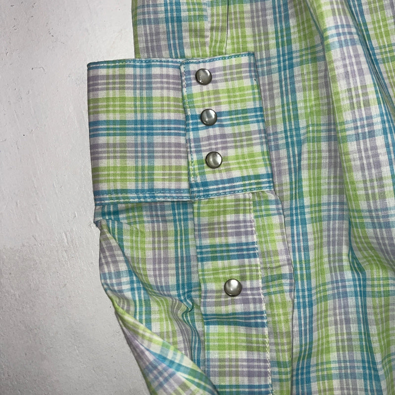 New Men’s Rockmount Multi Color Long Sleeve Pearl Snap 14.5 X 32 Small A-186