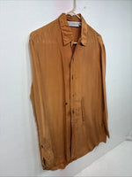 New Women’s Anne Pinkerton Orange Long Sleeve Button Up Medium KK-76