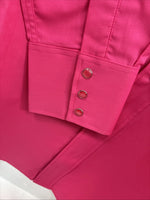 New Men’s White Horse Pink Simple Long Sleeve Pearl Snap Large Q-18