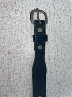 New Navy Genuine Leather Gold Pendant 34” Belt #10493 Z-18