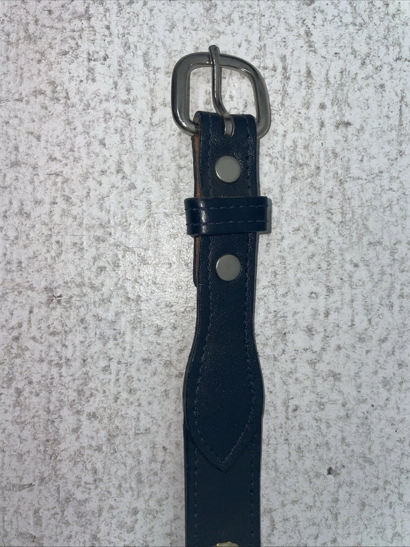 New Navy Genuine Leather Gold Pendant 34” Belt #10493 Z-18