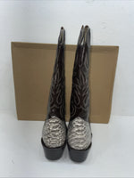 New Men’s White Snake Skin Texas Brand Cowboy Boots. 24 7523 8 D. 1-126