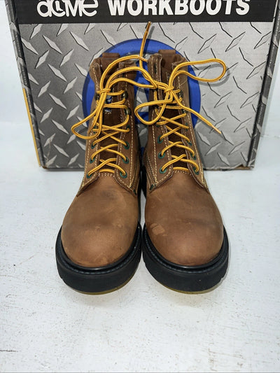 New Woman’s Brown Lace Up Acme Cowboy Boots. 8070 7 M. 18-42