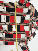 New Women’s Maria O Design Red Black Long Sleeve Button Up XL GG-55