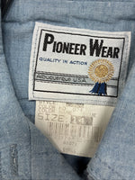 New Women’s Pioneer Wear Blue Long Sleeve Button Up Size 14 KK-116
