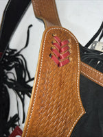 New Tough 1 Black Show Chaps With Fringe Adjustable Waist 46” N-24