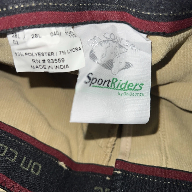 New Women’s Tan Sport Riders Classic Knee Patch English Breeches. 28 L C-44
