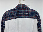 New Women’s Cowboy Threads White Blue Long Sleev Button Up Large MM-122 