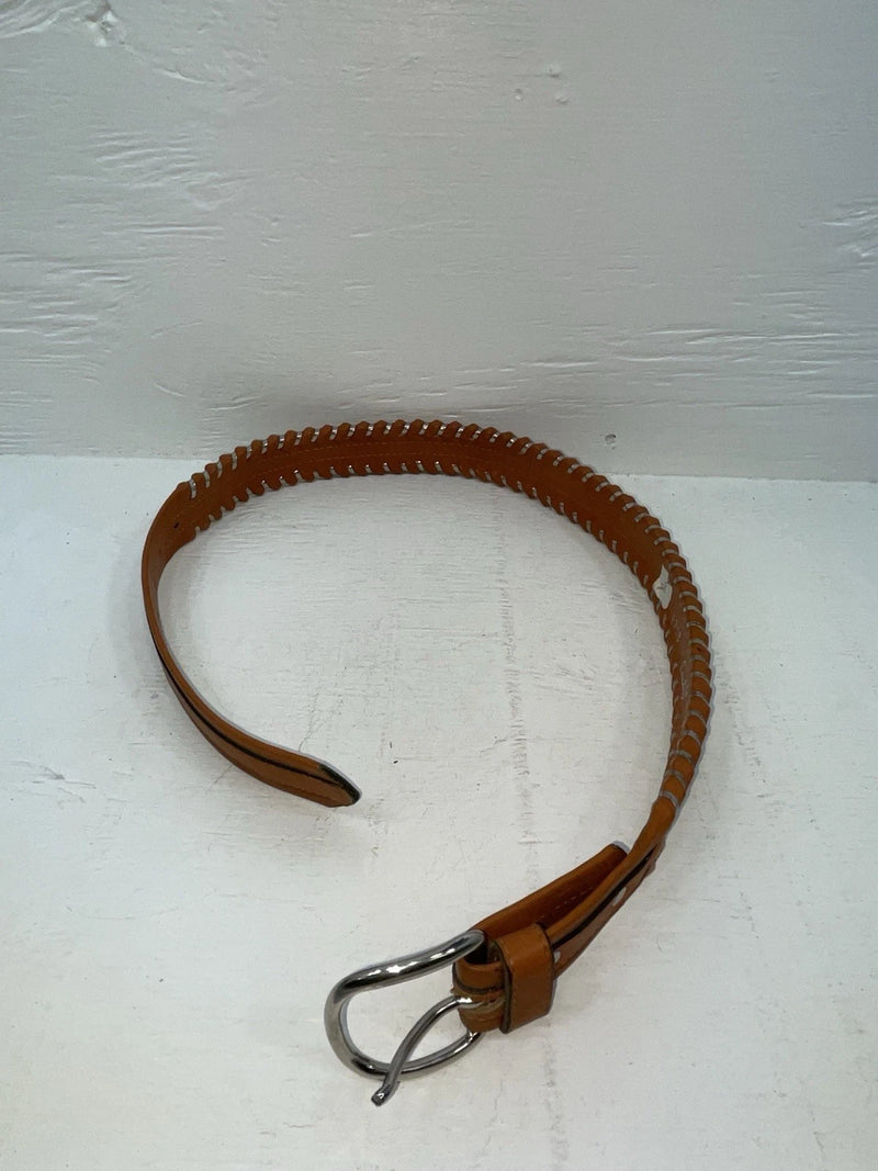 New Brown Genuine Leather Circle Y Weaved 28” Belt #8398 JJ-124