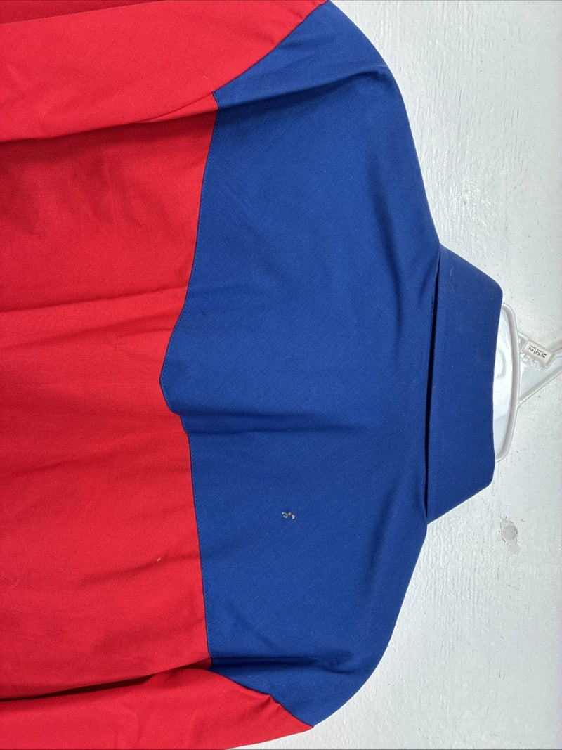 New Women’s Country Charmer Red Blue Long Sleeve Pearl Snap Large MM-65