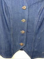 New Dickson Jenkins Blue Denim Vest Medium #7080 UU-38