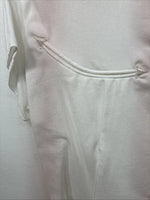New Women’s Denum Jeans White Short Sleeve Button Up Medium YY-122