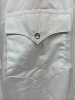New Men’s Mesquite White Long Sleeve Pearl Snap 17.5 X 37 XL T-91