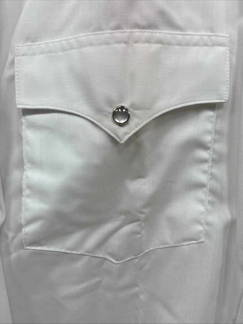 New Men’s Mesquite White Long Sleeve Pearl Snap 17.5 X 37 XL T-91