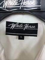 New Women’s White Horse Cream Designed Long Sleeve Pearl Snap XL DD-109