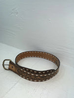 New Brown Genuine Leather Weaved And Tooled 30” Belt #203 JJ-94
