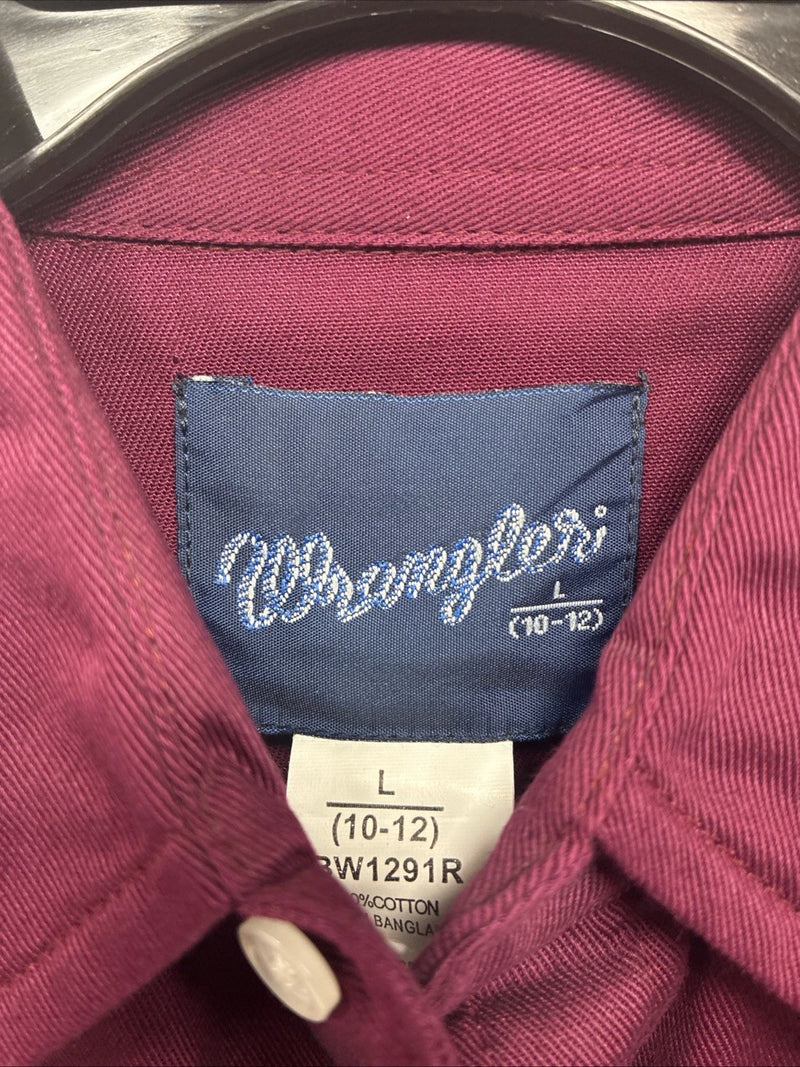 New Kids Wrangler Purple Long Sleeve Pearl Snap Large DD-32