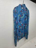 New Women’s Tem Tex Multicolor Design Long Sleeve Pearl Snap Size 32 MM-60
