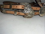 New Royal King Leather Metal Plate Browband Headstall W Split Reins #18-34 U-26