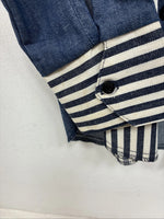 New Women’s Cowboy Threads Jean Stripe Long Sleeve Button Up Size 16 TT-21