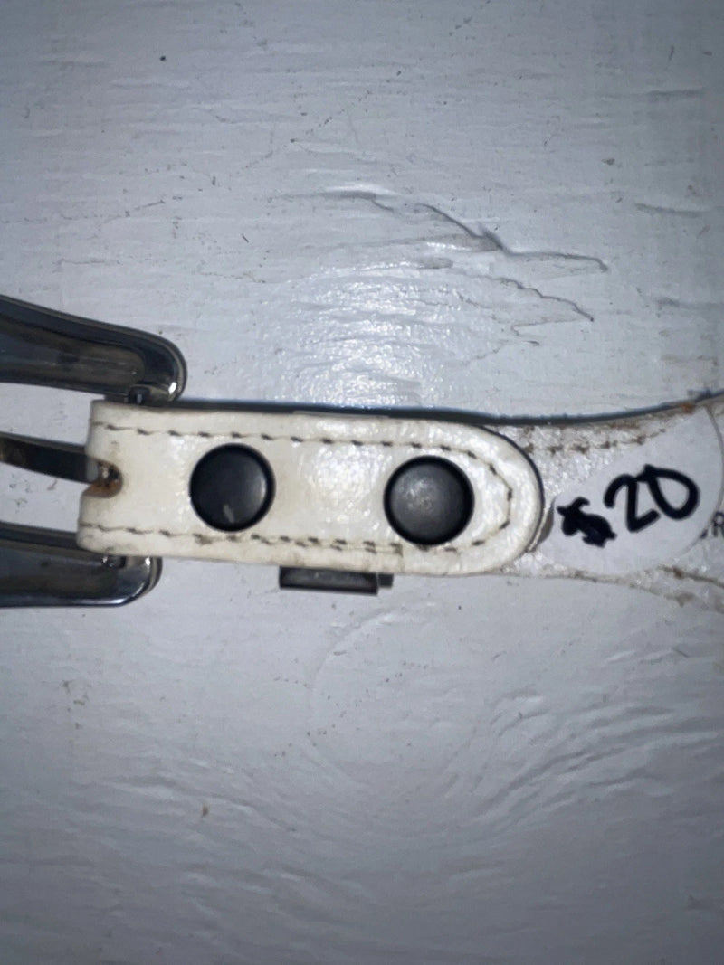New White Genuine Leather Acme Silver Pendent 24” Belt #AB441 NN-41