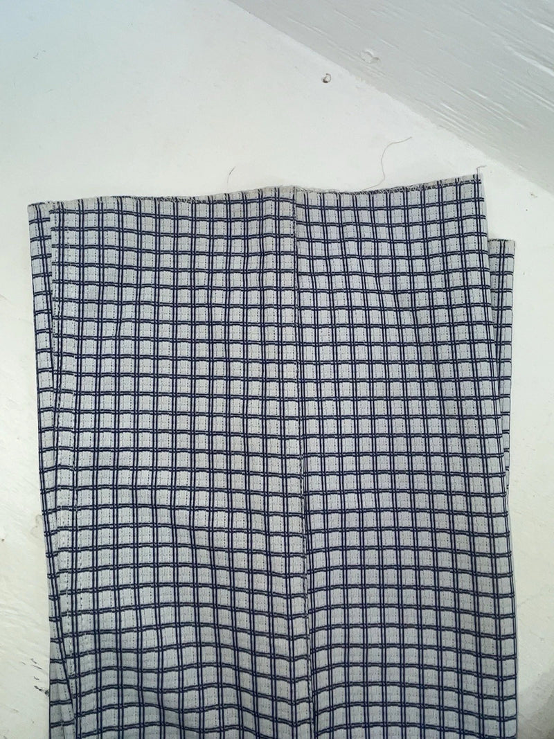 New Vintage Blue Checkered Polyester Pants #5450087 NN-153