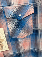 New Girls Cumberland Blue Pink Plaid Long Sleeve Pearl Snap 3XL CC-111