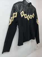 New Women’s Black 1849 Authentic Ranchwear Western Show Shirt XL #3752 UU-33
