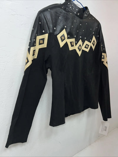 New Women’s Black 1849 Authentic Ranchwear Western Show Shirt XL #3752 UU-33