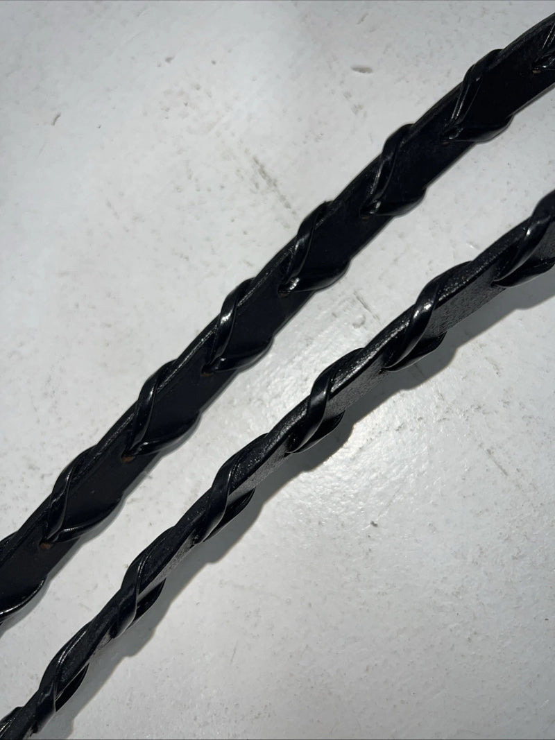 New Silver Fox Black Genuine Leather Braided 60” English Reins #20-8578-2 Y-21