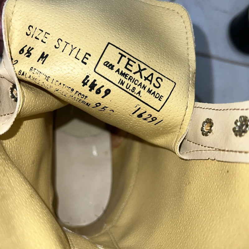 New Women’s Tan Lace Up Texas Brand Cowboy Boots. 4469 6:5 6 1/2 M. 19-116