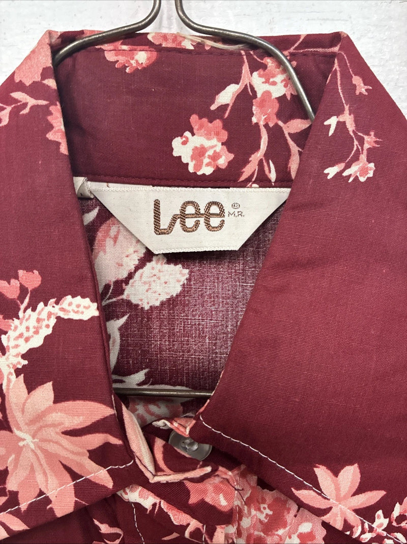 New Women’s Lee Red Floral Long Sleeve Pearl Snap Medium KK-6