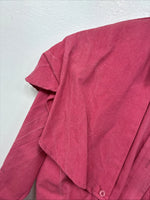 New Women’s Longhorn Pink long Sleeve Button Up Size 6/28  TT-76