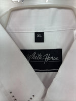 New Women’s White Horse White Gem Long Sleeve Pearl Snap XL II-32