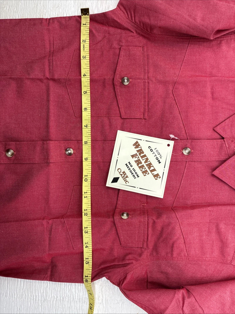 New Kids ELY Classic Pink Long Sleeve Button Up Size Medium DD-22