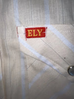 New Women’s Tan Striped ELY Plains Long Sleeve Button Up Shirt 3B-99