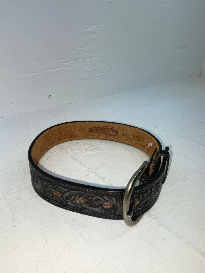 New Black Genuine Leather Nocona Tooled 18” Belt #331 NN-72