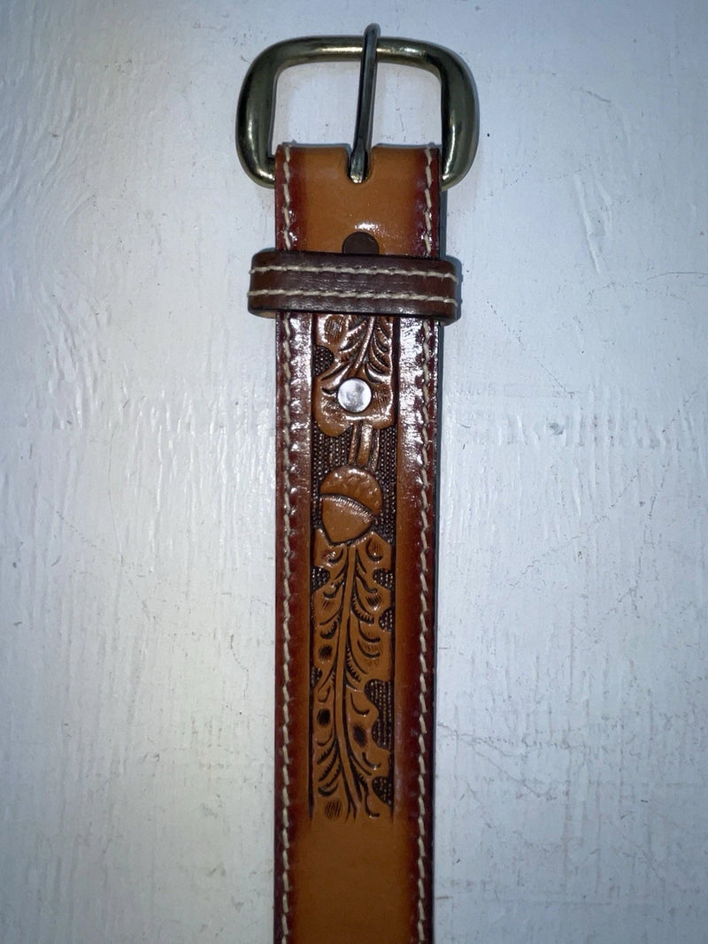 New Brown Genuine Leather Perkies Tooled 22” Belt #601 NN-51