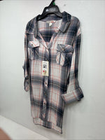 New Women’s Cumberland Pink Purple Plaid Long Sleeve Button Up XL GG-85