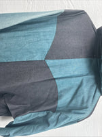 New Men’s Latigo Blue Black Long Sleeve Button Up Hood Large V-84