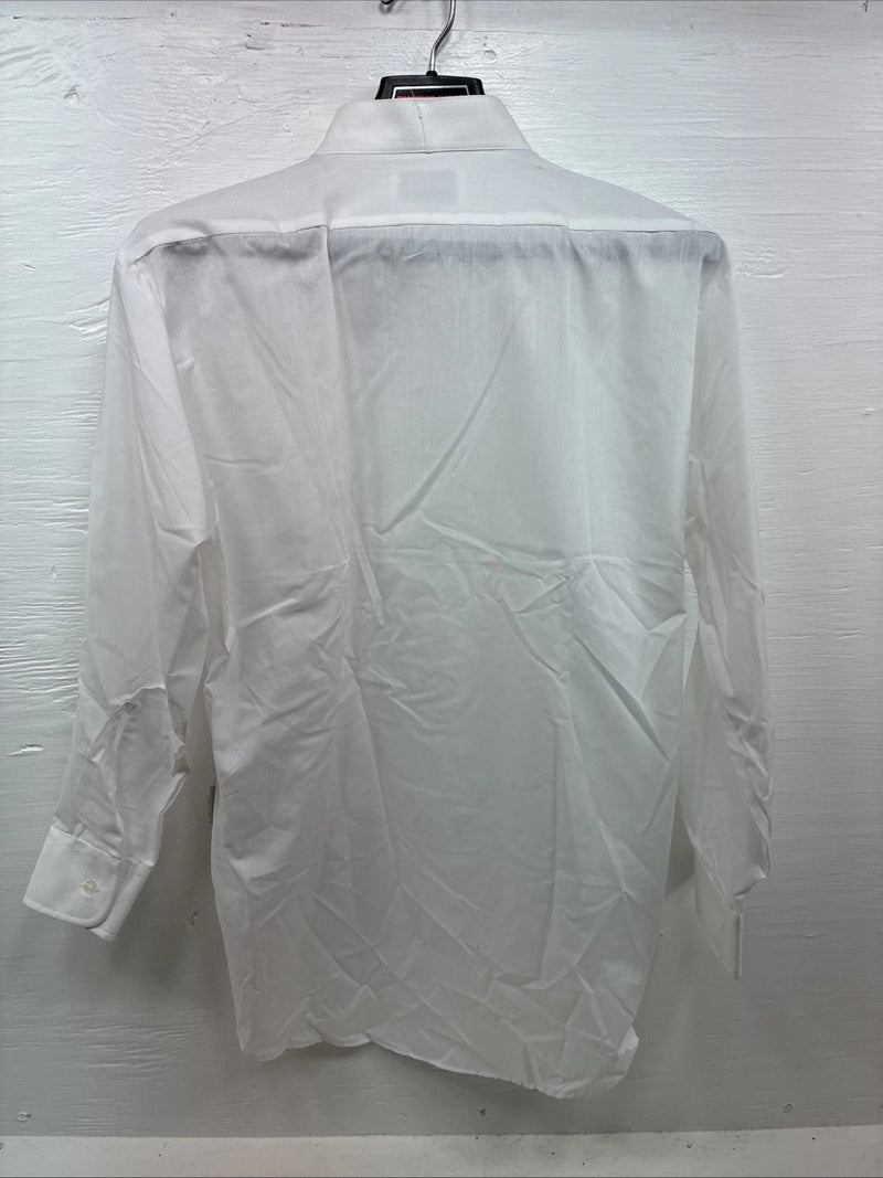 New Classix White Long Sleeve Button Up English Shirt 15-15.5 Medium AA-23