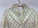 New Women’s Lady DJ Yellow Print Long Sleeve Zip Up Show Shirt Size 34 YY-110