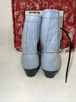 New Children’s Blue Denim Lace Up Texas Brand Cowboy Boots. 11.5 11 1/2 D. 24-89