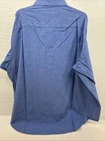 New Men’s ELY Cattleman Blue Long Sleeve Button Up 20.5 X 36 4XL E-66