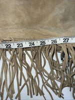 NOS Brown Show Chaps With Fringe Adjustable Waist 32” I-73