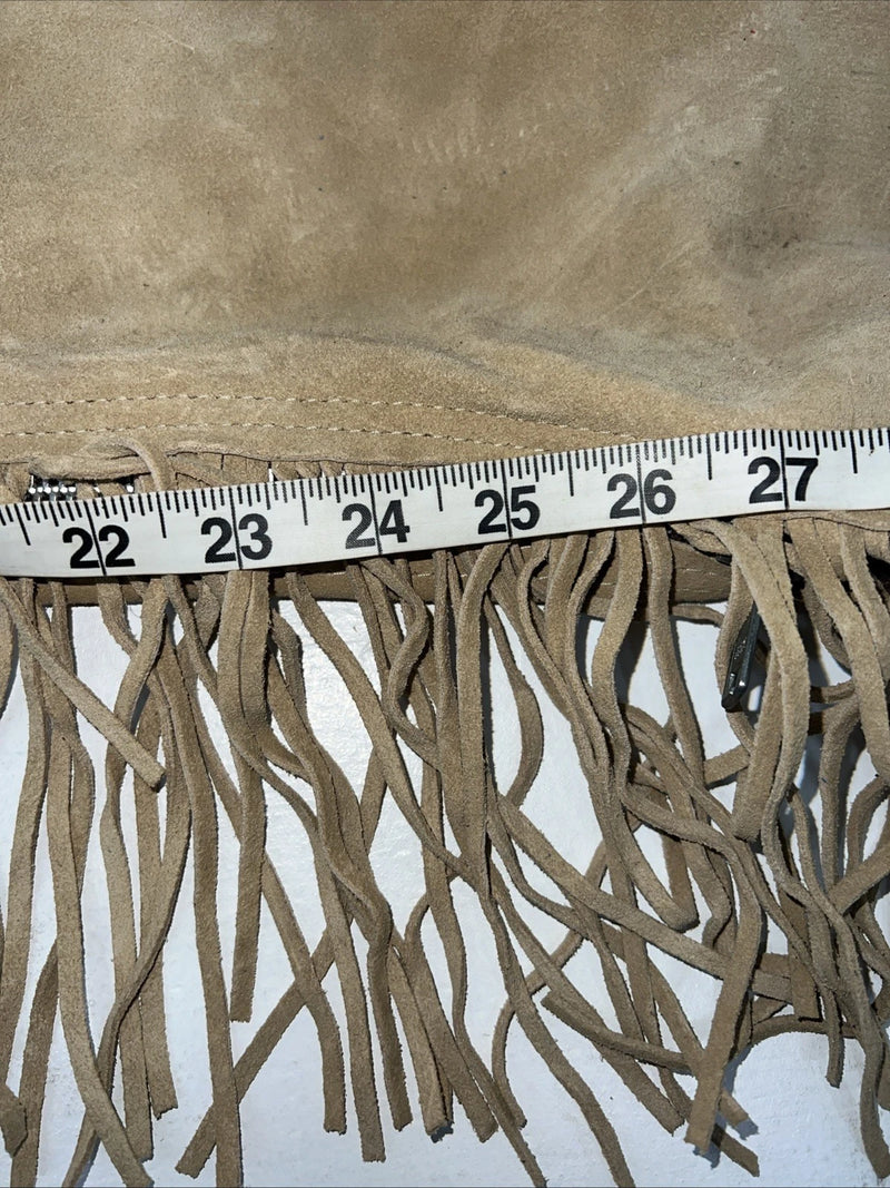 NOS Brown Show Chaps With Fringe Adjustable Waist 32” I-73